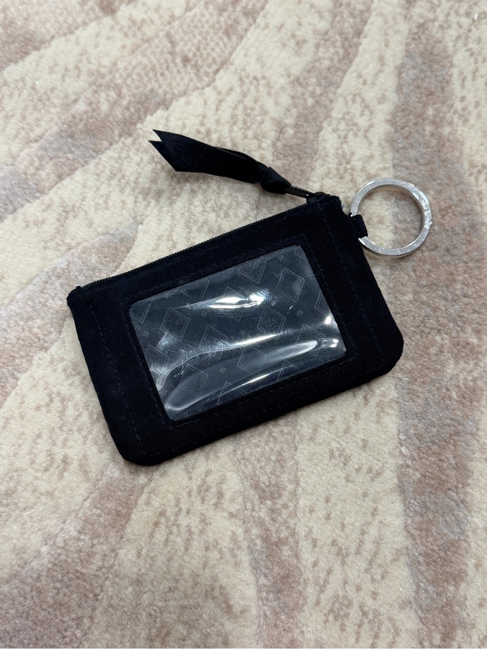 Vera Bradley Black ID Badge Holder Keychain